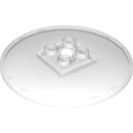 Lego destička 6x6 disk radar se 4 study a kruhovou dírou (otvorem), průhledná čirá (6117535, 6220743)